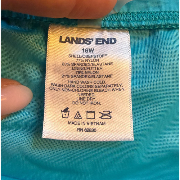 Lands' End Swim Skirt Bottoms Women's Plus Size 16W Turquoise Blue Modest Skort - Picture 8 of 8
